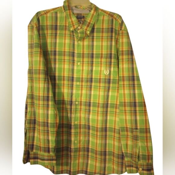 Chaps Ralph Lauren plaid long sleeve button down with front pocket 2X - Picture 1 of 9